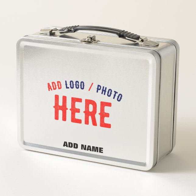 STYLISH MODERN CUSTOMIZABLE STEEL VERIFIED BRANDED METAL LUNCH BOX (Front)