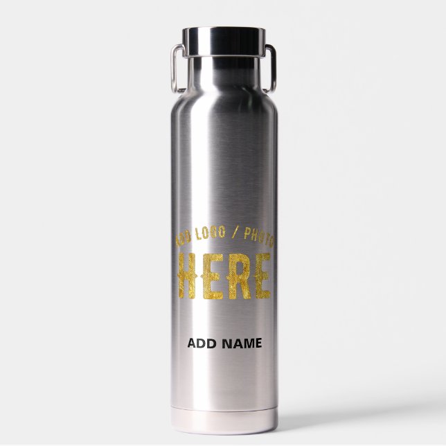 STYLISH MODERN CUSTOMIZABLE STEEL VERIFIED BRANDED WATER BOTTLE (Front)