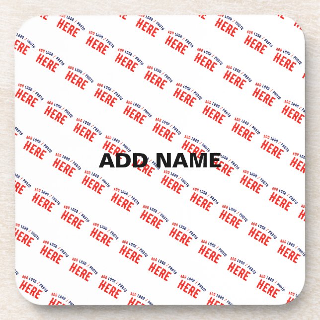 STYLISH MODERN CUSTOMIZABLE WHITE VERIFIED BRAND COASTER (Front)