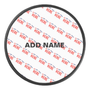 STYLISH MODERN CUSTOMIZABLE WHITE VERIFIED BRAND HOCKEY PUCK