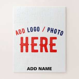 STYLISH MODERN CUSTOMIZABLE WHITE VERIFIED BRAND JIGSAW PUZZLE