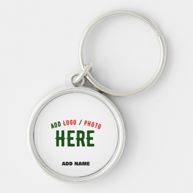 STYLISH MODERN CUSTOMIZABLE WHITE VERIFIED BRAND KEY RING (Front)