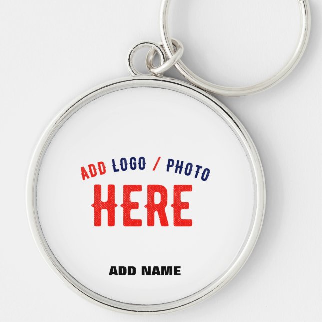 STYLISH MODERN CUSTOMIZABLE WHITE VERIFIED BRAND KEY RING (Front)