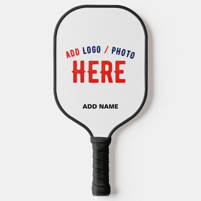 STYLISH MODERN CUSTOMIZABLE WHITE VERIFIED BRAND PICKLEBALL PADDLE (Front)