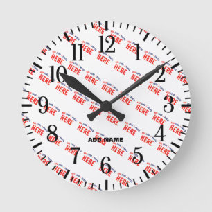 STYLISH MODERN CUSTOMIZABLE WHITE VERIFIED BRAND ROUND CLOCK