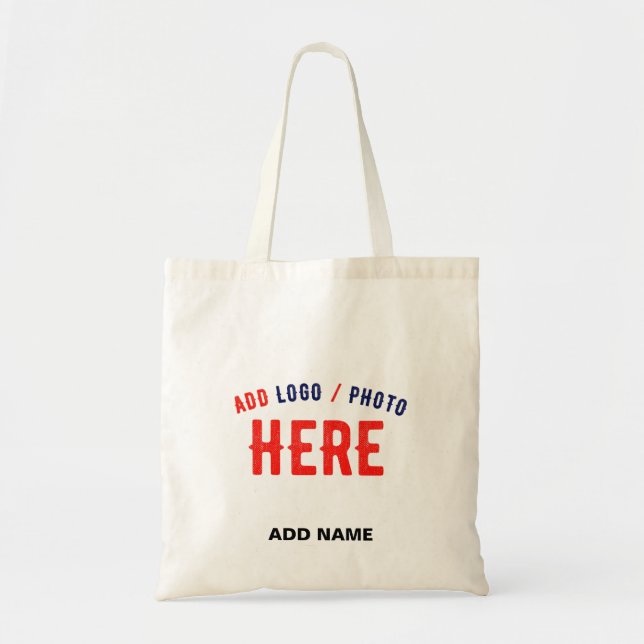 STYLISH MODERN CUSTOMIZABLE WHITE VERIFIED BRAND TOTE BAG (Front)
