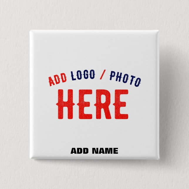 STYLISH MODERN CUSTOMIZABLE WHITE VERIFIED BRANDED 15 CM SQUARE BADGE (Front)