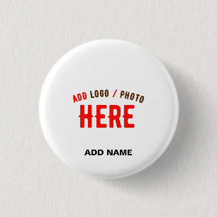 STYLISH MODERN CUSTOMIZABLE WHITE VERIFIED BRANDED 3 CM ROUND BADGE