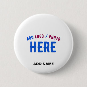 STYLISH MODERN CUSTOMIZABLE WHITE VERIFIED BRANDED 6 CM ROUND BADGE