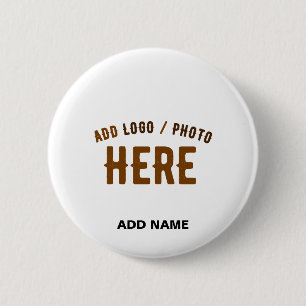 STYLISH MODERN CUSTOMIZABLE WHITE VERIFIED BRANDED 6 CM ROUND BADGE