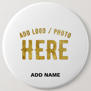 STYLISH MODERN CUSTOMIZABLE WHITE VERIFIED BRANDED 6 CM ROUND BADGE