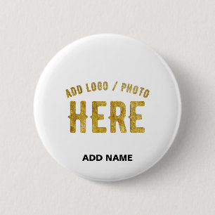 STYLISH MODERN CUSTOMIZABLE WHITE VERIFIED BRANDED 6 CM ROUND BADGE
