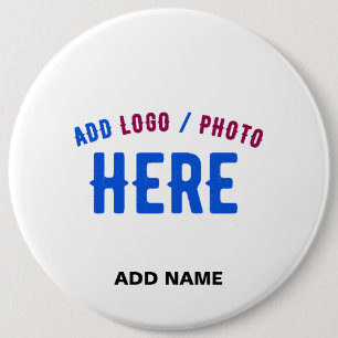 STYLISH MODERN CUSTOMIZABLE WHITE VERIFIED BRANDED 6 CM ROUND BADGE