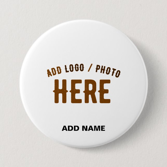 STYLISH MODERN CUSTOMIZABLE WHITE VERIFIED BRANDED 7.5 CM ROUND BADGE (Front)