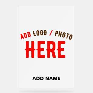STYLISH MODERN CUSTOMIZABLE WHITE VERIFIED BRANDED ACRYLIC SIGN