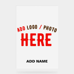 STYLISH MODERN CUSTOMIZABLE WHITE VERIFIED BRANDED ACRYLIC SIGN