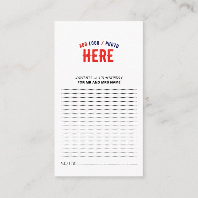 STYLISH MODERN CUSTOMIZABLE WHITE VERIFIED BRANDED ADVICE CARD (Front)