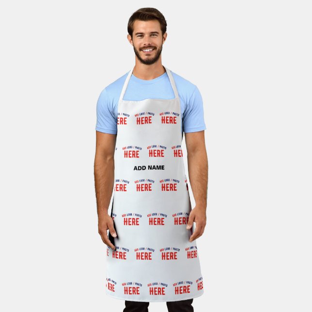 STYLISH MODERN CUSTOMIZABLE WHITE VERIFIED BRANDED APRON (Worn)