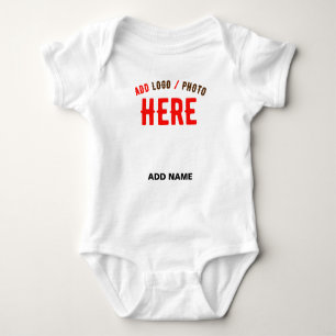 STYLISH MODERN CUSTOMIZABLE WHITE VERIFIED BRANDED BABY BODYSUIT