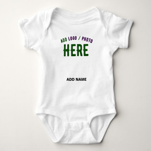 STYLISH MODERN CUSTOMIZABLE WHITE VERIFIED BRANDED BABY BODYSUIT (Front)