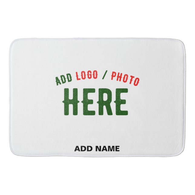 STYLISH MODERN CUSTOMIZABLE WHITE VERIFIED BRANDED BATH MAT (Front)
