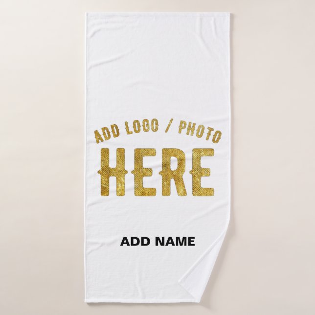 STYLISH MODERN CUSTOMIZABLE WHITE VERIFIED BRANDED BATH TOWEL (Bath Towel)