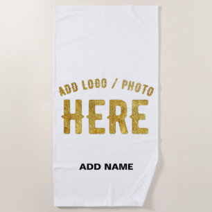 STYLISH MODERN CUSTOMIZABLE WHITE VERIFIED BRANDED BEACH TOWEL