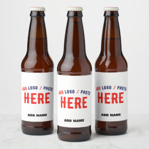 STYLISH MODERN CUSTOMIZABLE WHITE VERIFIED BRANDED BEER BOTTLE LABEL
