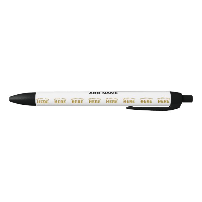 STYLISH MODERN CUSTOMIZABLE WHITE VERIFIED BRANDED BLACK INK PEN (Bottom)
