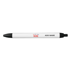 STYLISH MODERN CUSTOMIZABLE WHITE VERIFIED BRANDED BLACK INK PEN