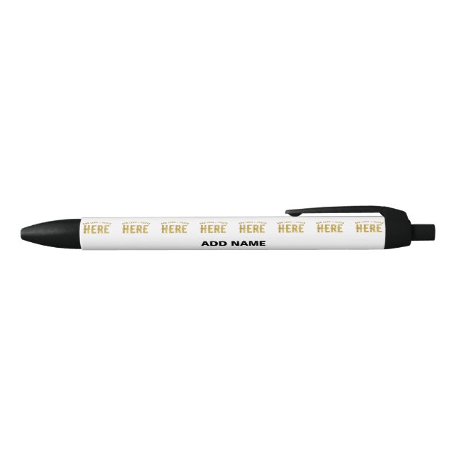STYLISH MODERN CUSTOMIZABLE WHITE VERIFIED BRANDED BLUE INK PEN (Top)