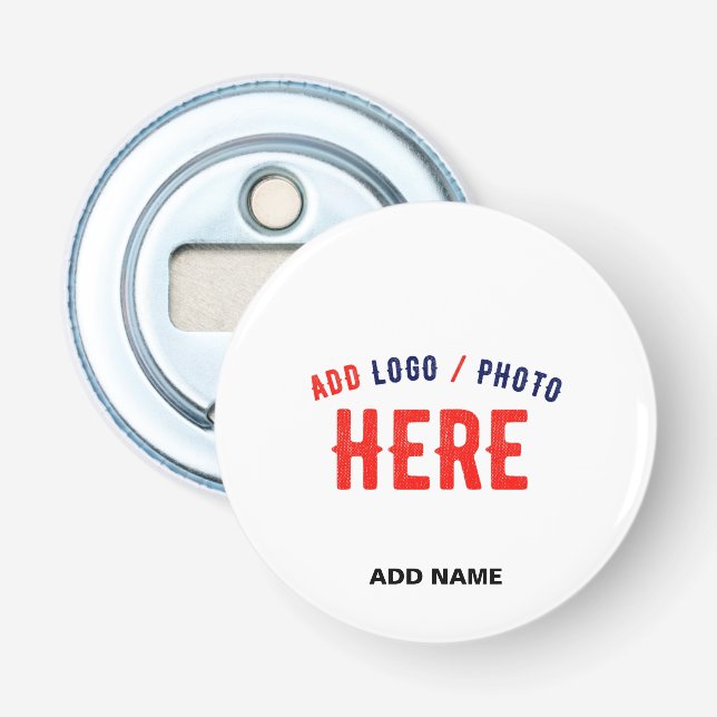 STYLISH MODERN CUSTOMIZABLE WHITE VERIFIED BRANDED BOTTLE OPENER (Front)