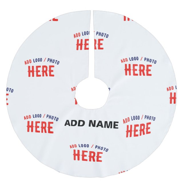 STYLISH MODERN CUSTOMIZABLE WHITE VERIFIED BRANDED BRUSHED POLYESTER TREE SKIRT (Front)