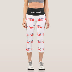 STYLISH MODERN CUSTOMIZABLE WHITE VERIFIED BRANDED CAPRI LEGGINGS