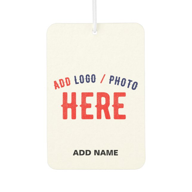 STYLISH MODERN CUSTOMIZABLE WHITE VERIFIED BRANDED CAR AIR FRESHENER (Front)