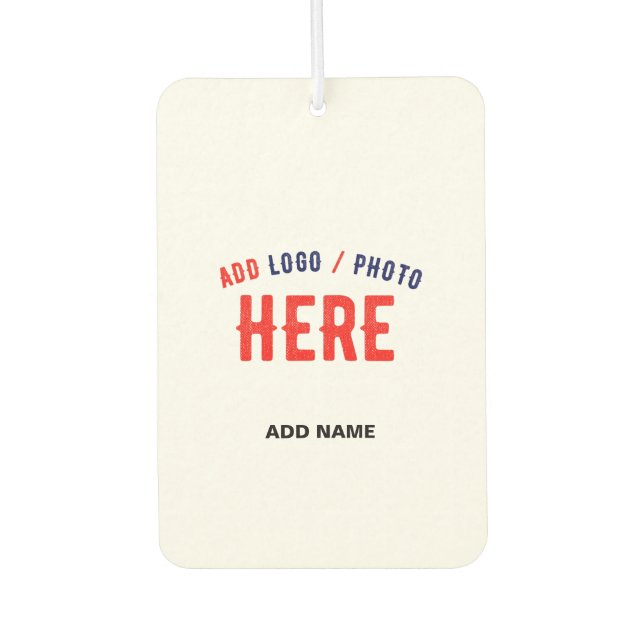 STYLISH MODERN CUSTOMIZABLE WHITE VERIFIED BRANDED CAR AIR FRESHENER (Front)