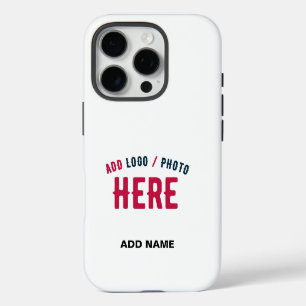 STYLISH MODERN CUSTOMIZABLE WHITE VERIFIED BRANDED iPhone 16 PRO CASE
