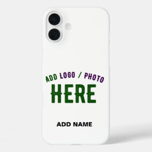 STYLISH MODERN CUSTOMIZABLE WHITE VERIFIED BRANDED iPhone 16 PLUS CASE