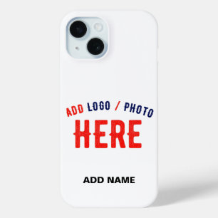 STYLISH MODERN CUSTOMIZABLE WHITE VERIFIED BRANDED iPhone 15 CASE