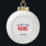 STYLISH MODERN CUSTOMIZABLE WHITE VERIFIED BRANDED CERAMIC BALL CHRISTMAS ORNAMENT<br><div class="desc">THIS IS A DESIGN FITTING FOR EVERYONE.YOU CAN CHANGE, RESIZE OR ADD LOGO, PHOTO, TEXT AND COLOURS THE WAY YOU LIKE.THANK YOU.</div>