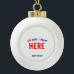 STYLISH MODERN CUSTOMIZABLE WHITE VERIFIED BRANDED CERAMIC BALL CHRISTMAS ORNAMENT<br><div class="desc">THIS IS A DESIGN FITTING FOR EVERYONE.YOU CAN CHANGE, RESIZE OR ADD LOGO, PHOTO, TEXT AND COLOURS THE WAY YOU LIKE.THANK YOU.</div>
