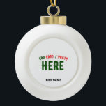 STYLISH MODERN CUSTOMIZABLE WHITE VERIFIED BRANDED CERAMIC BALL CHRISTMAS ORNAMENT<br><div class="desc">THIS IS A DESIGN FITTING FOR EVERYONE.YOU CAN CHANGE, RESIZE OR ADD LOGO, PHOTO, TEXT AND COLOURS THE WAY YOU LIKE.THANK YOU.</div>