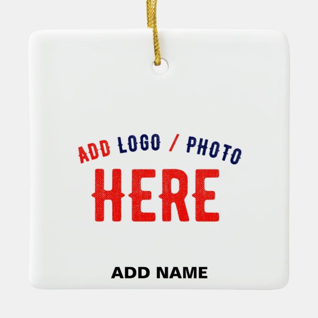 STYLISH MODERN CUSTOMIZABLE WHITE VERIFIED BRANDED CERAMIC ORNAMENT (Front)