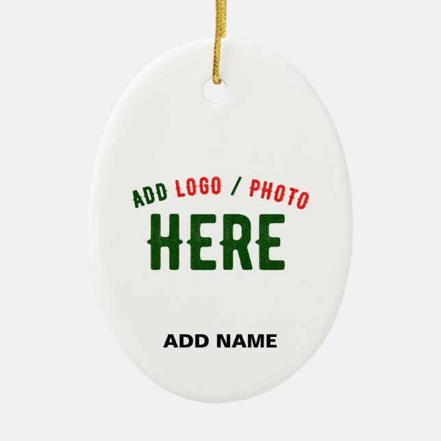 STYLISH MODERN CUSTOMIZABLE WHITE VERIFIED BRANDED CERAMIC ORNAMENT (Front)