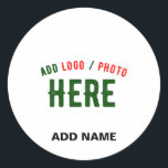 STYLISH MODERN CUSTOMIZABLE WHITE VERIFIED BRANDED CLASSIC ROUND STICKER<br><div class="desc">THIS IS A DESIGN FITTING FOR EVERYONE.YOU CAN CHANGE, RESIZE OR ADD LOGO, PHOTO, TEXT AND COLOURS THE WAY YOU LIKE.THANK YOU.</div>