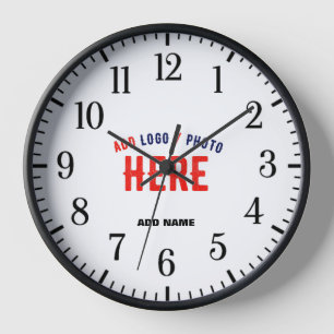 STYLISH MODERN CUSTOMIZABLE WHITE VERIFIED BRANDED CLOCK