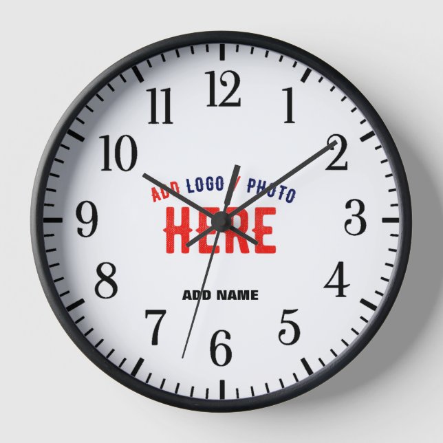 STYLISH MODERN CUSTOMIZABLE WHITE VERIFIED BRANDED CLOCK (Front)