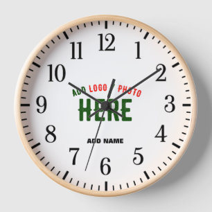 STYLISH MODERN CUSTOMIZABLE WHITE VERIFIED BRANDED CLOCK