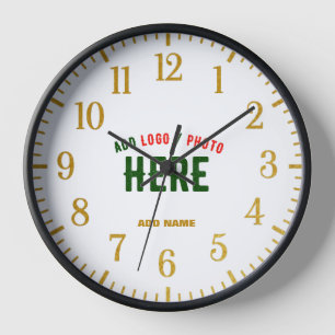 STYLISH MODERN CUSTOMIZABLE WHITE VERIFIED BRANDED CLOCK