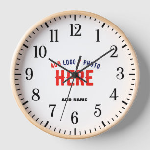 STYLISH MODERN CUSTOMIZABLE WHITE VERIFIED BRANDED CLOCK
